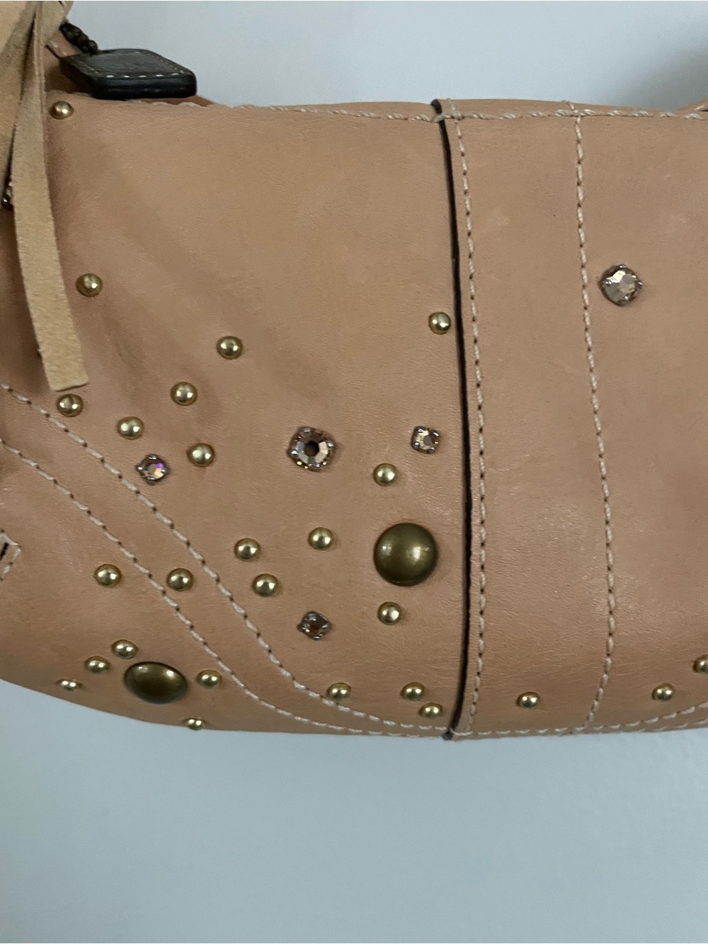 Vtg 2005 Coach Studded Crystal Vachetta Leather Soho Hobo Bag 8A27 Y2K NWT READ - Picture 4 of 11